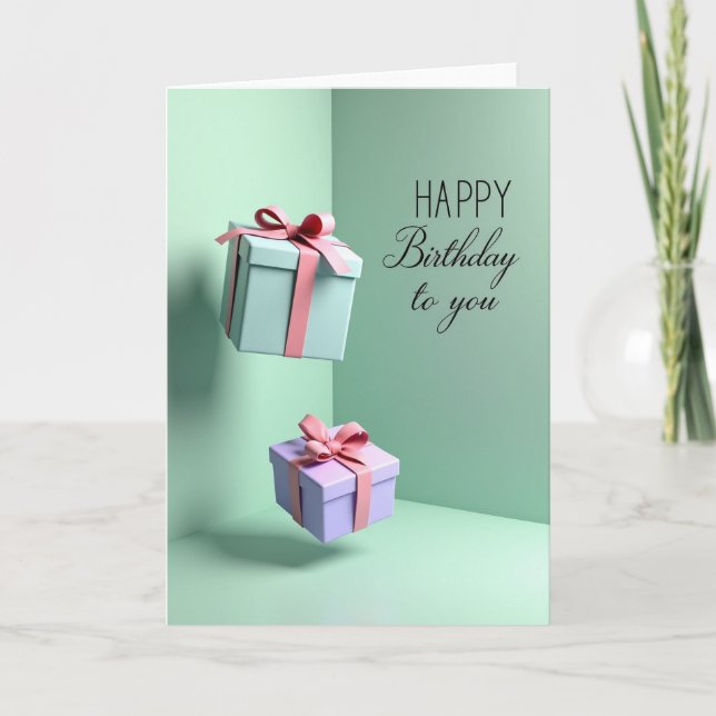 Pastel Boxes Birthday Card (Front)