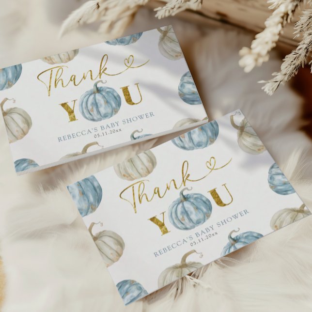 Pastel Boy Pumpkin Baby Shower Thank You (Creator Uploaded)