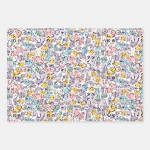 pastel breast design wrapping paper sheets