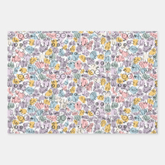 pastel breast design wrapping paper sheets