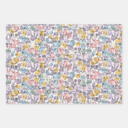 pastel breast design wrapping paper sheets