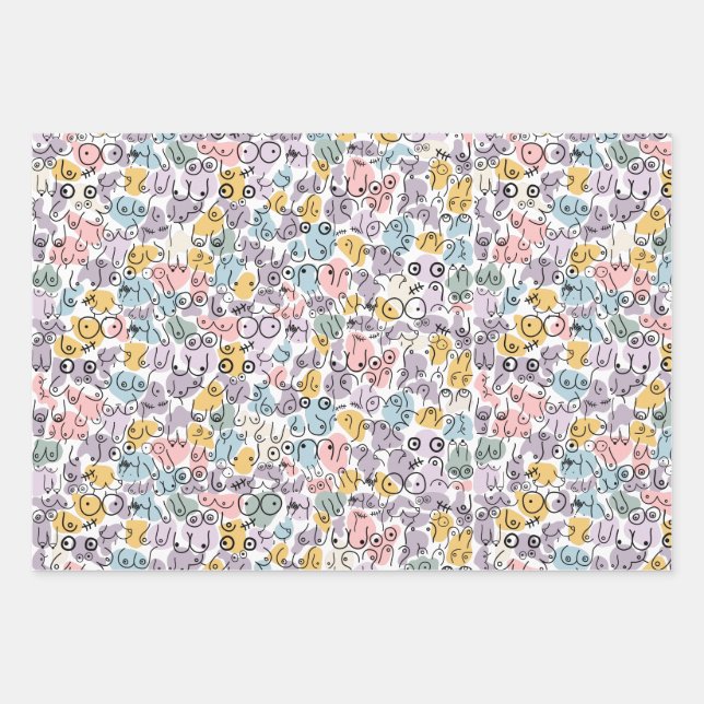 pastel breast design wrapping paper sheets (Front)