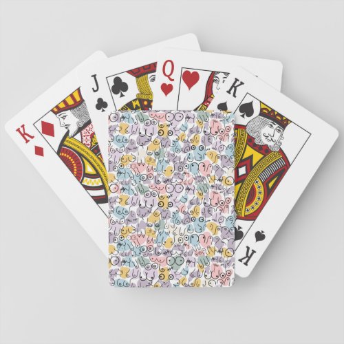 pastel breast woman design poker cards