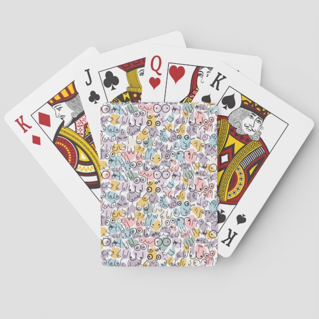 pastel breast woman design poker cards (Back)