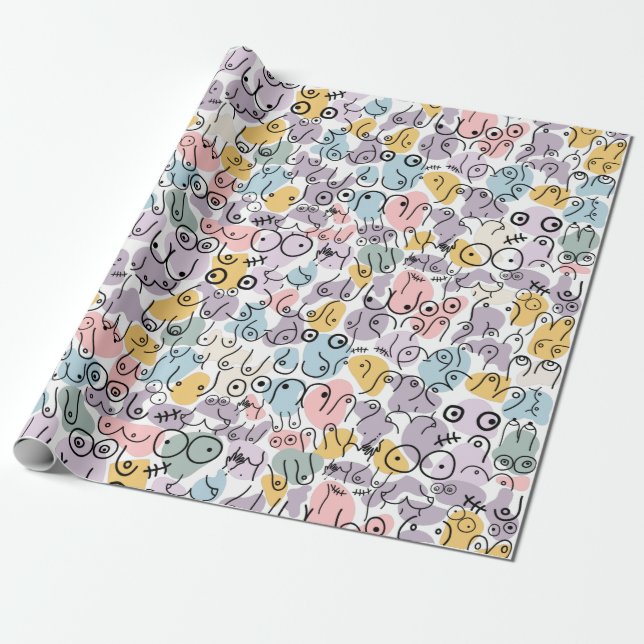 pastel breasts wrapping paper (Unrolled)