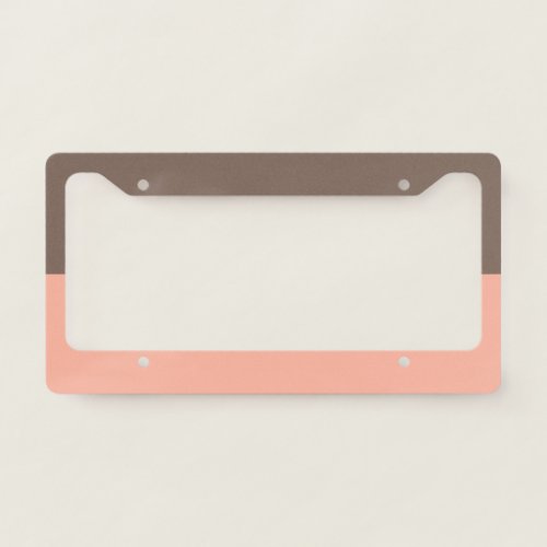 Pastel Brown and Pale Red License Plate Frame