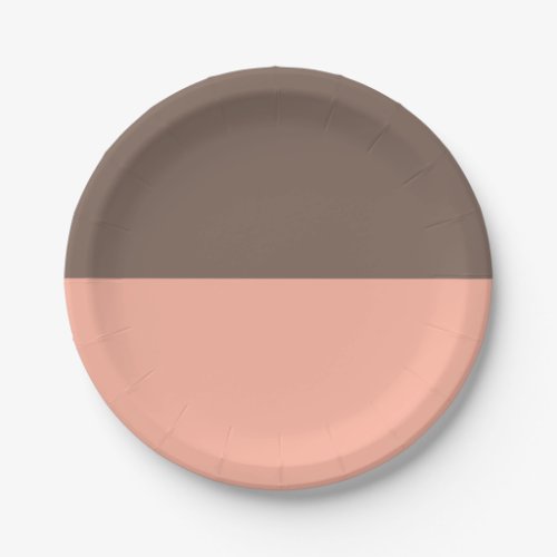 Pastel Brown and Pale Red Paper Plates