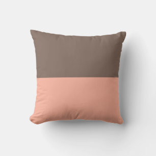 Pastel Brown and Pale Red Throw Pillow