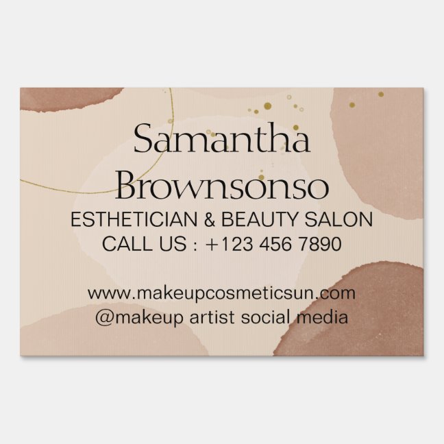 Pastel Brown Neutral Earth Tone Esthetician Sign