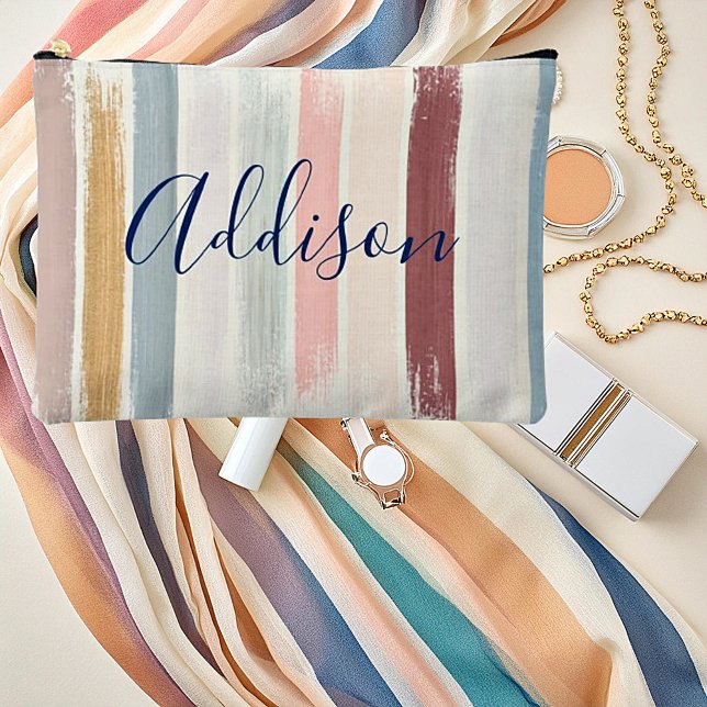 Pastel brush strokes personalized  accessory pouch (Creator Uploaded)