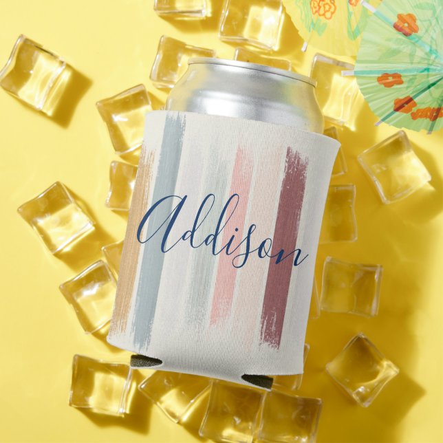 Pastel brush strokes personalized  can cooler (In Situ Summer)