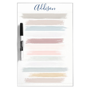 Pastel brush strokes personalized dry erase board