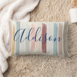 Pastel Brush Strokes Personalized  Lumbar Pillow at Zazzle