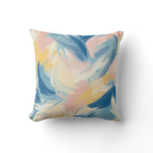 Pastel Brushstroke Throw Pillow