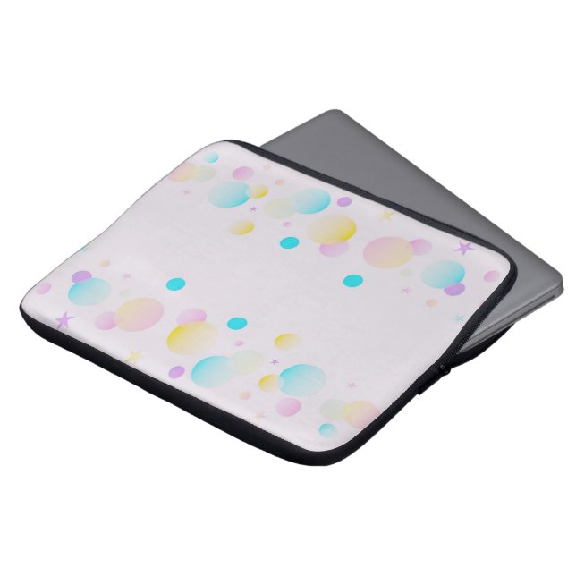 Pastel Bubble Laptop Sleeve | Cute Minimalist Prot (Front Top)