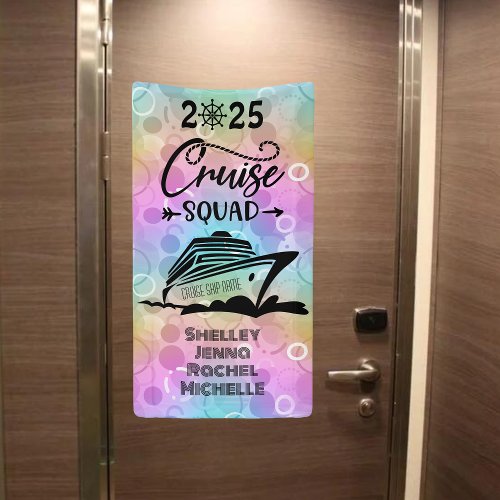 Pastel Bubbles Cruise Squad Cruise Door Banner