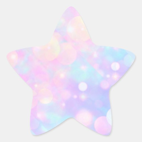 Pastel Bubbles on Pink Star Sticker 