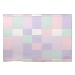 Pastel Buffalo Plaid Cottagecore Spring Dining Cloth Placemat