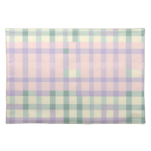 Pastel Buffalo Plaid Cottagecore Spring Dining Cloth Placemat