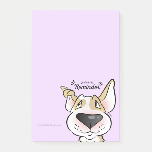 Pastel Bull Terrier cartoon sticky notes