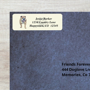 Pastel Bulldog Return Address Label