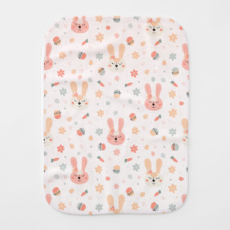 Pastel Bunnies Baby Burp Cloth