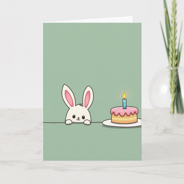 Pastel Bunny Birthday Card (Front)