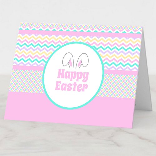 Pastel Bunny Ears Happy Easter Business Client Thank You Card