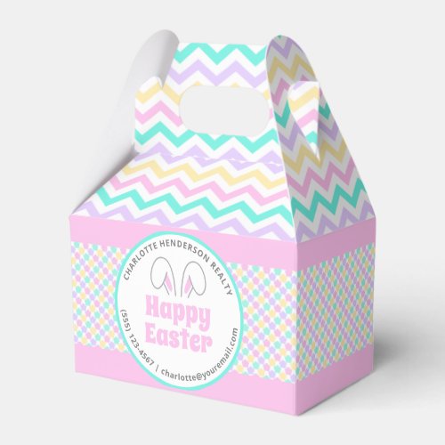 Pastel Bunny Ears Happy Easter Party Favor Box