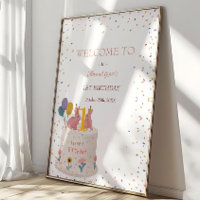 Pastel Bunny Twin Girls 1st Birthday Party Welcome