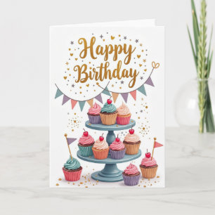 Pastel Bunting Birthday Card