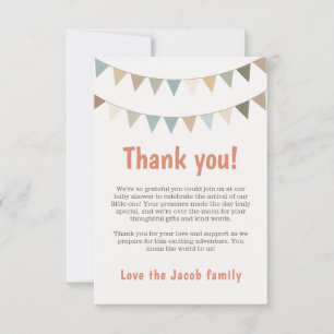 Pastel bunting thank you for baby shower guests