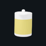 Pastel butter yellow background ready to customize teapot<br><div class="desc">This custom stylish product in soft pastel custard yellow color background  for yourself or as a gift sure to make an impression in all occasions. Click on the "Customize it!" button to reveal tools to customize this product if you wish using a text editor and an image loader.</div>