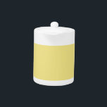 Pastel butter yellow background ready to customize teapot<br><div class="desc">This custom stylish product in soft pastel custard yellow color background  for yourself or as a gift sure to make an impression in all occasions. Click on the "Customize it!" button to reveal tools to customize this product if you wish using a text editor and an image loader.</div>