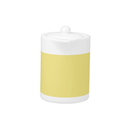 Pastel butter yellow background ready to customize teapot