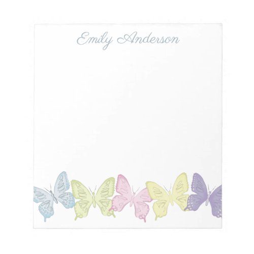 Pastel Butterflies 55 x 6 Notepad _ 40 pages