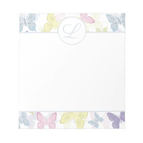 Pastel Butterflies 55 x 6 Notepad _ 40 pages