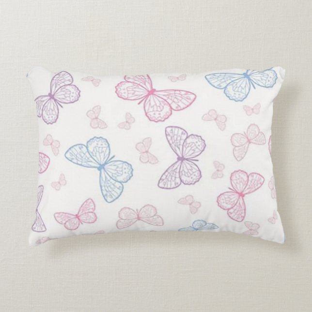Pastel Butterflies Accent Pillow (Front)