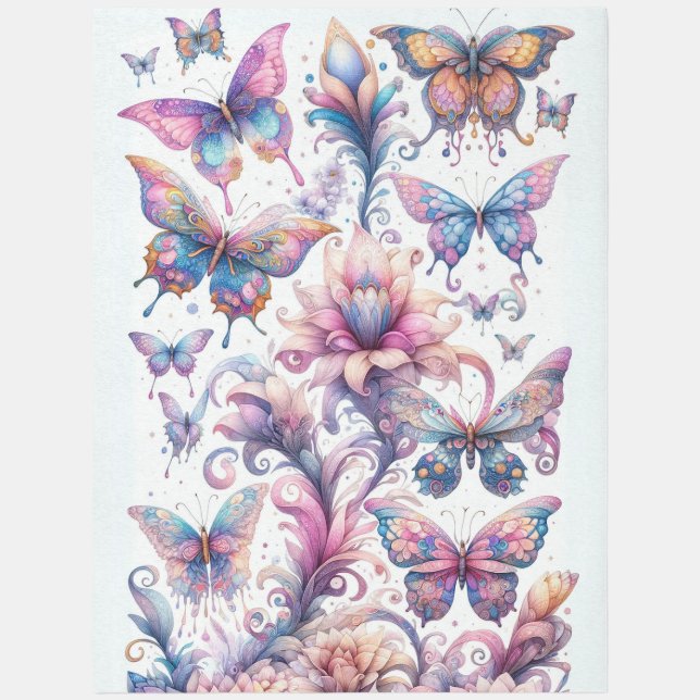 Pastel Butterflies Area Rug (Front (Vertical))