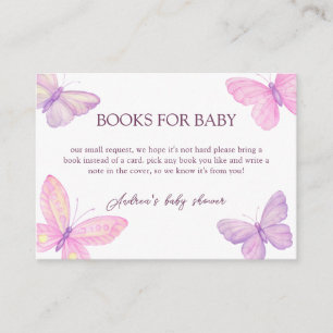 Pastel Butterflies Baby Shower Books For Baby Enclosure Card