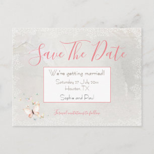 Pastel Butterflies Border/Save The Date Postcards