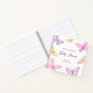Pastel Butterflies Elegant Baby Shower Guest Book