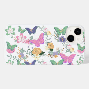 Pastel Butterflies Floral Case-Mate iPhone 14 Case