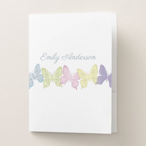 Pastel Butterflies Folders