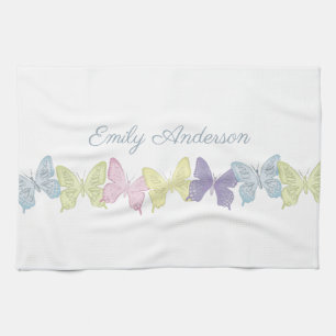 Pastel Butterflies Kitchen Towel 16" x 24"