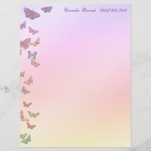 Pastel Butterflies Letterhead
