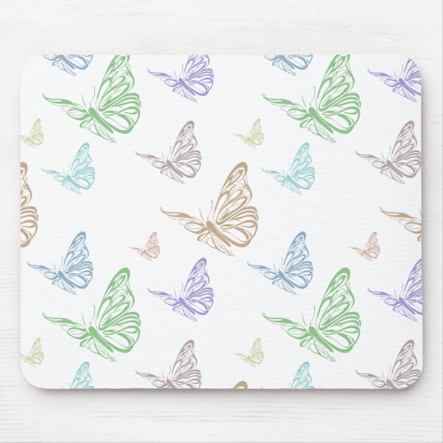 Pastel Butterflies Mouse Pad (Front)
