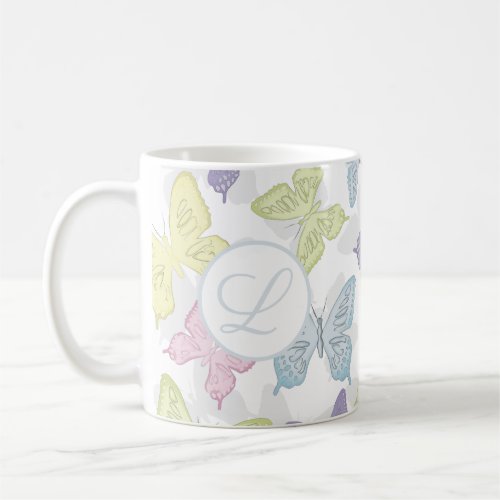 Pastel Butterflies Pattern 11 oz Classic Mug