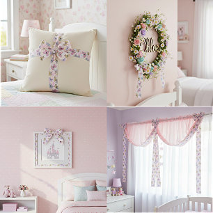 pastel butterflies satin ribbon