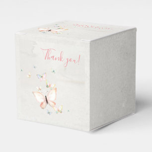 Pastel Butterflies Square Wedding Favor Box